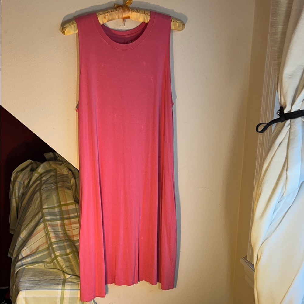 Sleeveless A-line Barbiecore Pink‎ Dress with Pockets